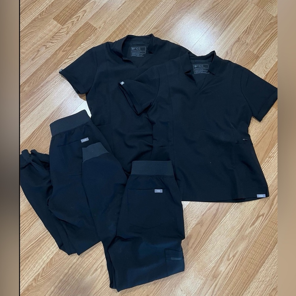 Figs Scrub Sets Black